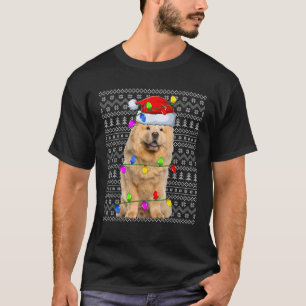 Xmas Lighting Ugly Santa Chow Chow Dog Christmas T-Shirt
