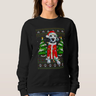 Xmas Lighting Ugly Santa Dalmatian Christmas Sweatshirt