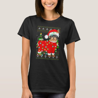 Xmas Lighting Ugly Santa Yorkshire Terrier Christm T-Shirt