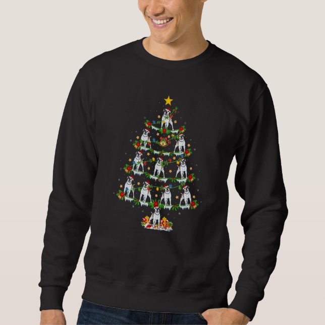 Xmas Lights American Bulldog Christmas Tree Sweatshirt (Front)