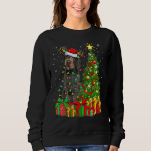 Xmas Lights German Wirehaired Pointer Dog Christma Sweatshirt