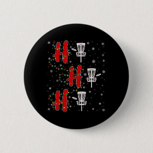 Xmas Lights Ho Ho Ho Disc Golf Funny Ugly Christma 6 Cm Round Badge