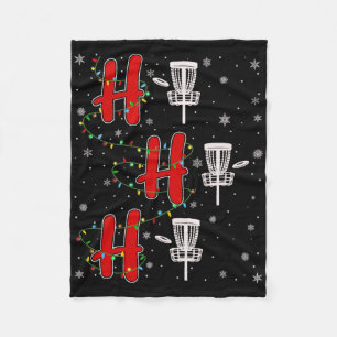 Xmas Lights Ho Ho Ho Disc Golf Funny Ugly Christma Fleece Blanket