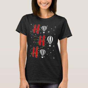Xmas Lights Ho Ho Ho Hot Air Bylloon Funny Ugly Ch T-Shirt