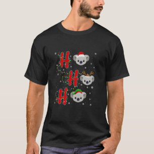Xmas Lights HO HO HO Koala Funny Ugly Christmas T-Shirt
