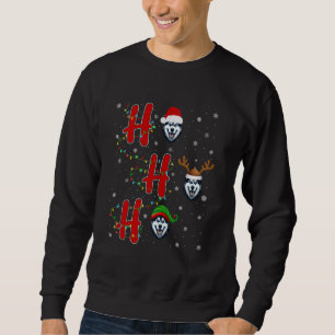 Xmas Lights HO HO HO Siberian Husky Dog Funny Ugly Sweatshirt