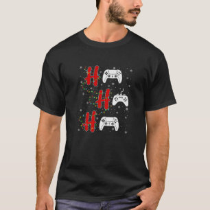 Xmas Lights HO HO HO Video Game Console Funny Ugly T-Shirt