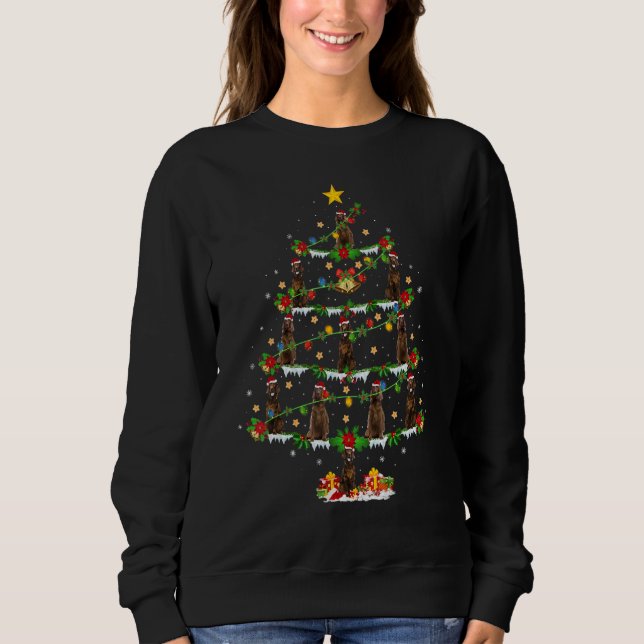Xmas Lights Irish Setter Dog Christmas Tree Sweatshirt (Front)
