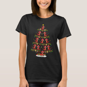 Xmas Lights Santa Allosaurus Dinosaur Christmas Tr T-Shirt