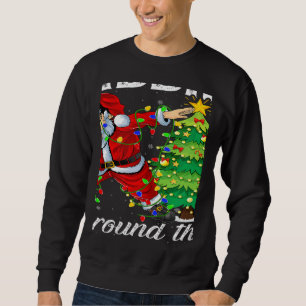 Xmas Lights Santa Dabbing Around The Christmas Tre Sweatshirt