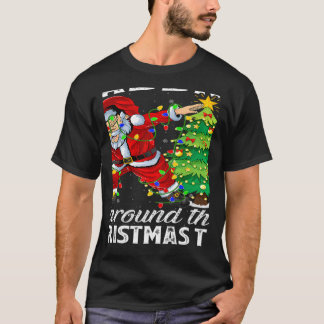 Xmas Lights Santa Dabbing Around The Christmas Tre T-Shirt