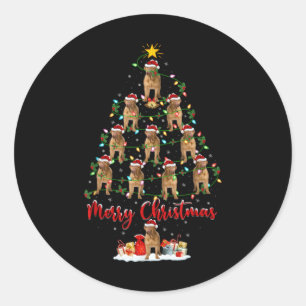 Xmas Lights Santa Dogue De Bordeaux Dog Christmas Classic Round Sticker