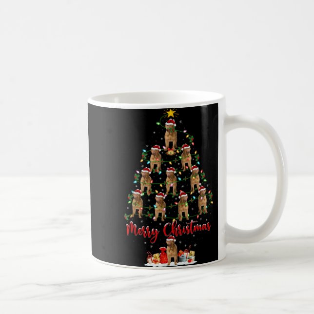 Xmas Lights Santa Dogue De Bordeaux Dog Christmas  Coffee Mug (Right)