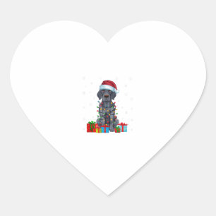 Xmas Lights Santa German Shorthaired Pointer Dog C Heart Sticker