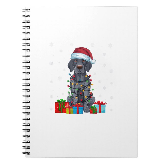 Xmas Lights Santa German Shorthaired Pointer Dog C Notebook (Front)