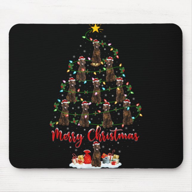 Xmas Lights Santa Irish Setter Dog Christmas Tree  Mouse Pad (Front)