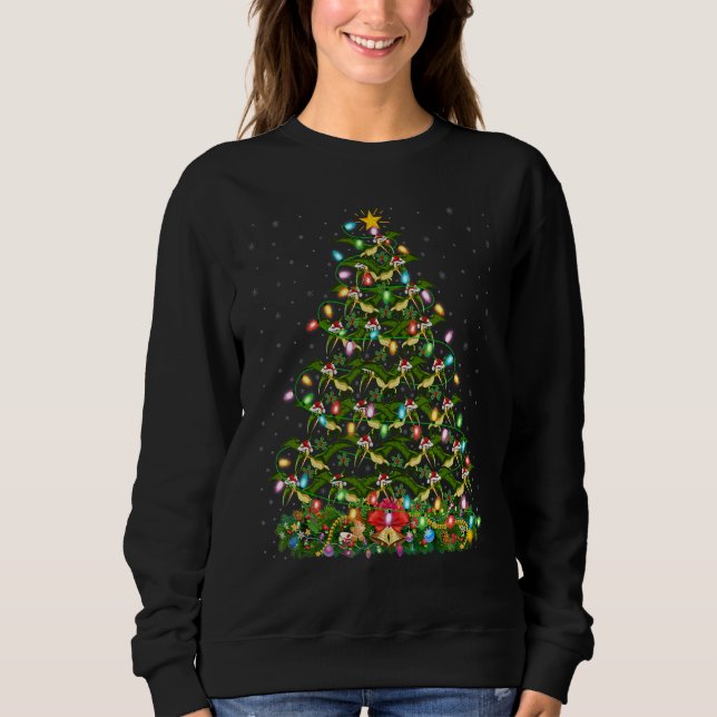 Xmas Lights Santa Pterodactyl Dinosaur Bird Christ Sweatshirt (Front)