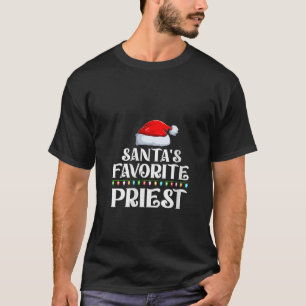 Xmas Lights Santa s Favourites Priest Christmas V  T-Shirt