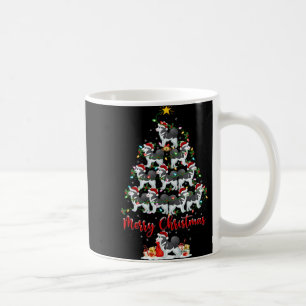 Xmas Lights Santa Siberian Husky Dog Christmas Tre Coffee Mug