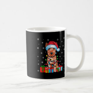 Xmas Lights Santa Soft Coated Wheaten Terrier Dog Coffee Mug