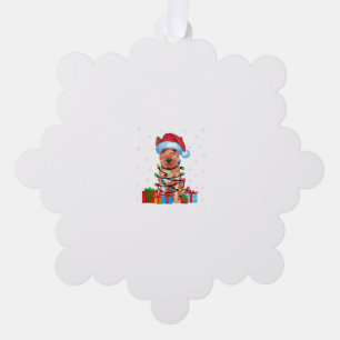 Xmas Lights Santa Soft Coated Wheaten Terrier Dog Tree Decoration Card