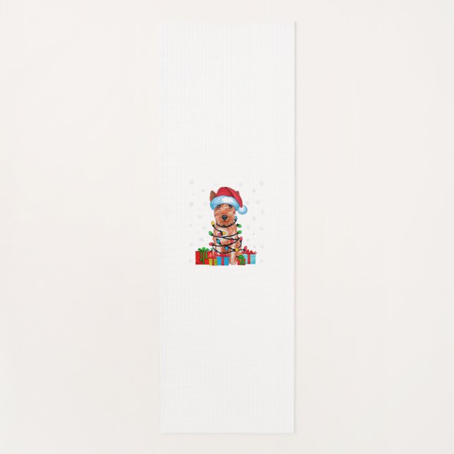 Xmas Lights Santa Soft Coated Wheaten Terrier Dog  Yoga Mat (Front)