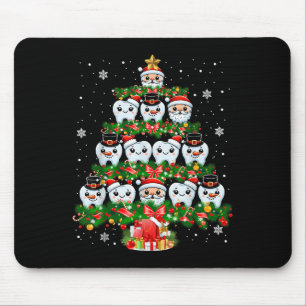 Xmas Lights Teeth Doctor Dentist Tooth Teeth Chris Mouse Pad