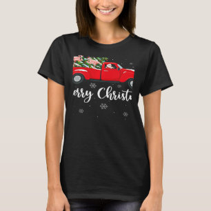 Xmas Lights Tree Santa Ride Flamingo Red Truck Chr T-Shirt