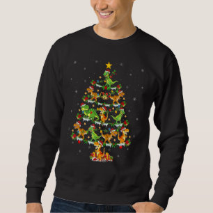 Xmas Lights Trex Dinosaur Christmas Tree Sweatshirt