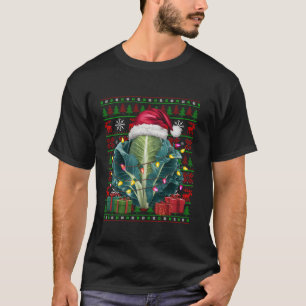 Xmas Lights Ugly Santa Hat Vegetable Cabbage Chris T-Shirt