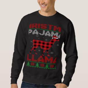 Xmas Llama Red Buffalo Plaid Ugly Llama Christmas  Sweatshirt