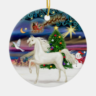 Xmas Magaic - Arabian Horse (white) Ceramic Tree Decoration