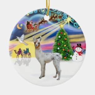 Xmas Magic - Baby Llama Ceramic Tree Decoration