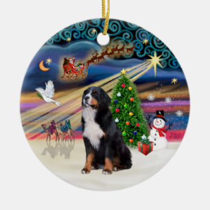 Xmas Magic - Bernese Mountain Dog 2 Ceramic Ornament