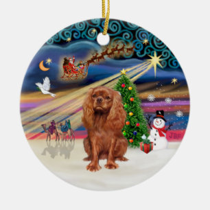 Xmas Magic - Cavalier (ruby 11) Ceramic Tree Decoration