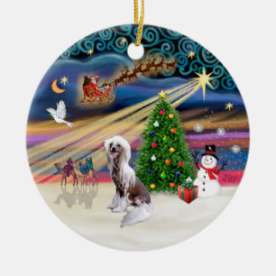 Xmas Magic - Chinese Crested Ceramic Ornament
