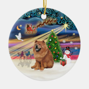 Xmas Magic - Chow Chow (red) Ceramic Tree Decoration