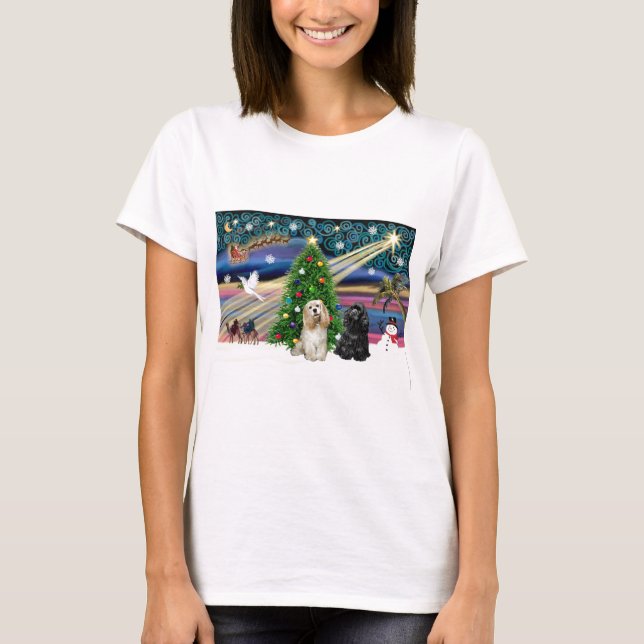Xmas Magic-Cocker Pair T-Shirt (Front)