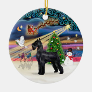 Xmas Magic - Giant Schnauzer (black) Ceramic Tree Decoration