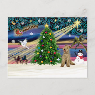 Xmas Magic-Lakeland Terrier Holiday Postcard