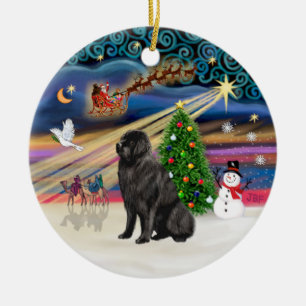 Xmas Magic - Newfoundland 1 Ceramic Ornament