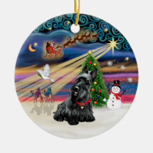 Xmas Magic - Scottish Terrier 3 Ceramic Tree Decoration