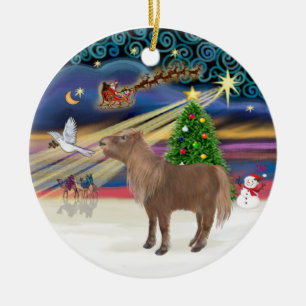 Xmas Magic - Shetland Pony Ceramic Tree Decoration