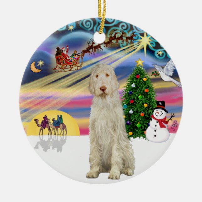 Xmas Magic - Spinone Italiano 11 Ceramic Ornament (Front)