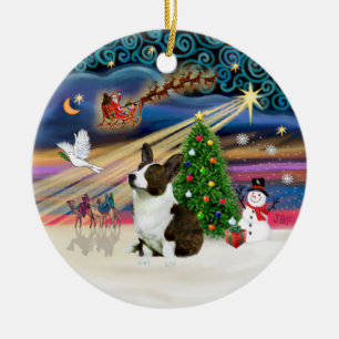 Xmas Magic - Welsh Corgi (Cardigan) Ceramic Tree Decoration