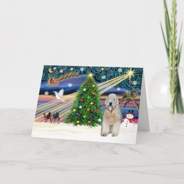 Xmas Magic - Wheaten Terrier - Customised Holiday Card (Front)