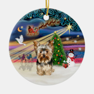 Xmas Magic - Yorkshire Terrier 17 Ceramic Tree Decoration