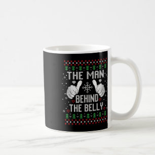Xmas Man Behind The Belly Dad Pregnancy Announceme Coffee Mug