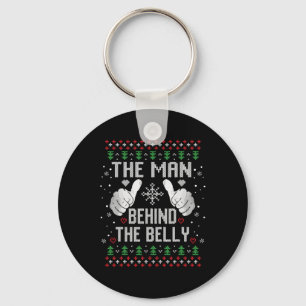 Xmas Man Behind The Belly Dad Pregnancy Announceme Key Ring