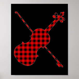 Xmas Matching Family Buffalo Plaid Fiddle Christma Poster